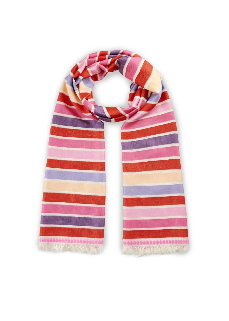 Leichter Schal aus Baumwollmischung mit bunten Streifen pink - Gr. - one size von Codello Lifestyle Accessories GmbH