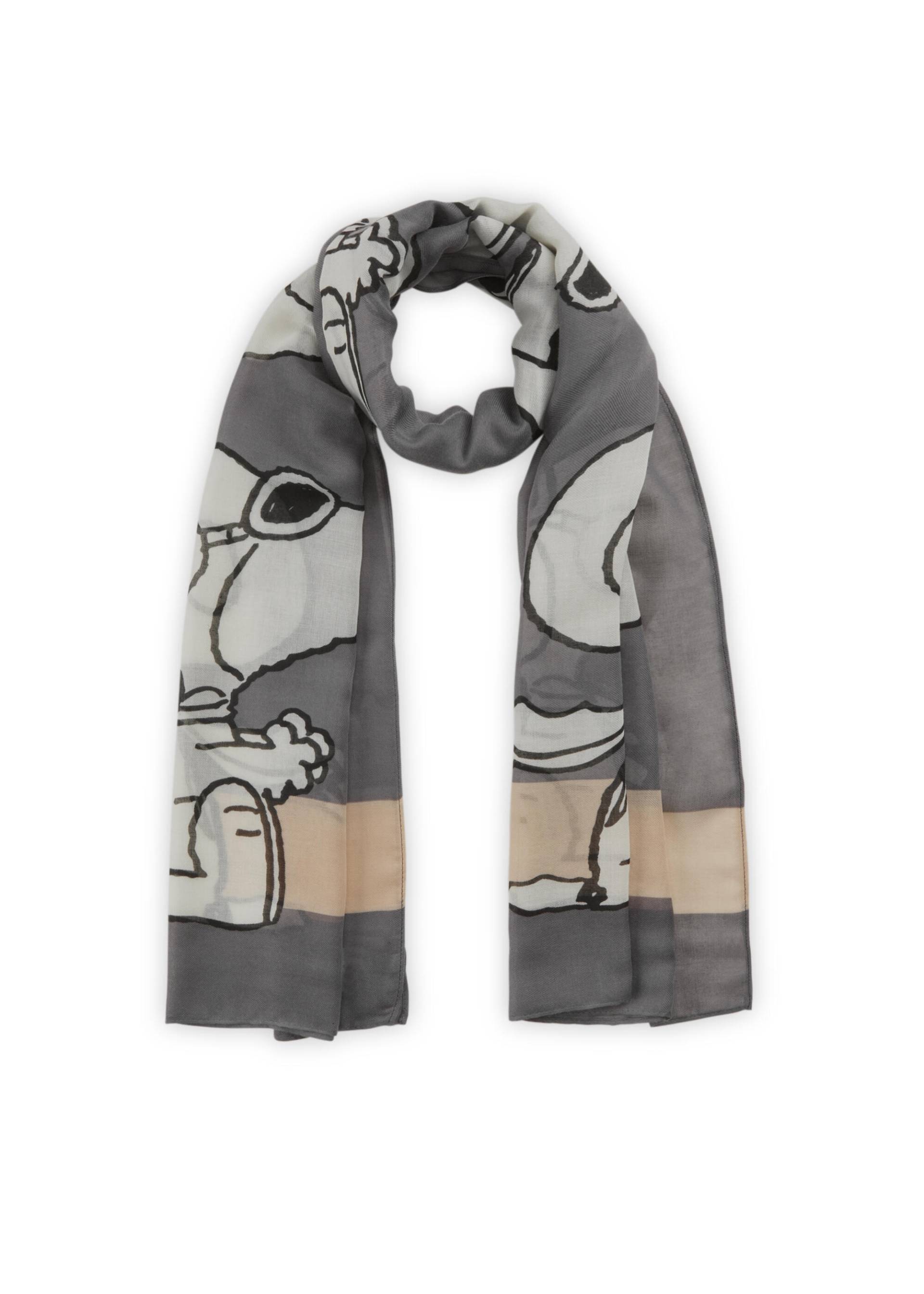 PEANUTS? Schal aus recyceltem Polyester mit fahrendem Snoopy grau - Gr. - one size von Codello Lifestyle Accessories GmbH