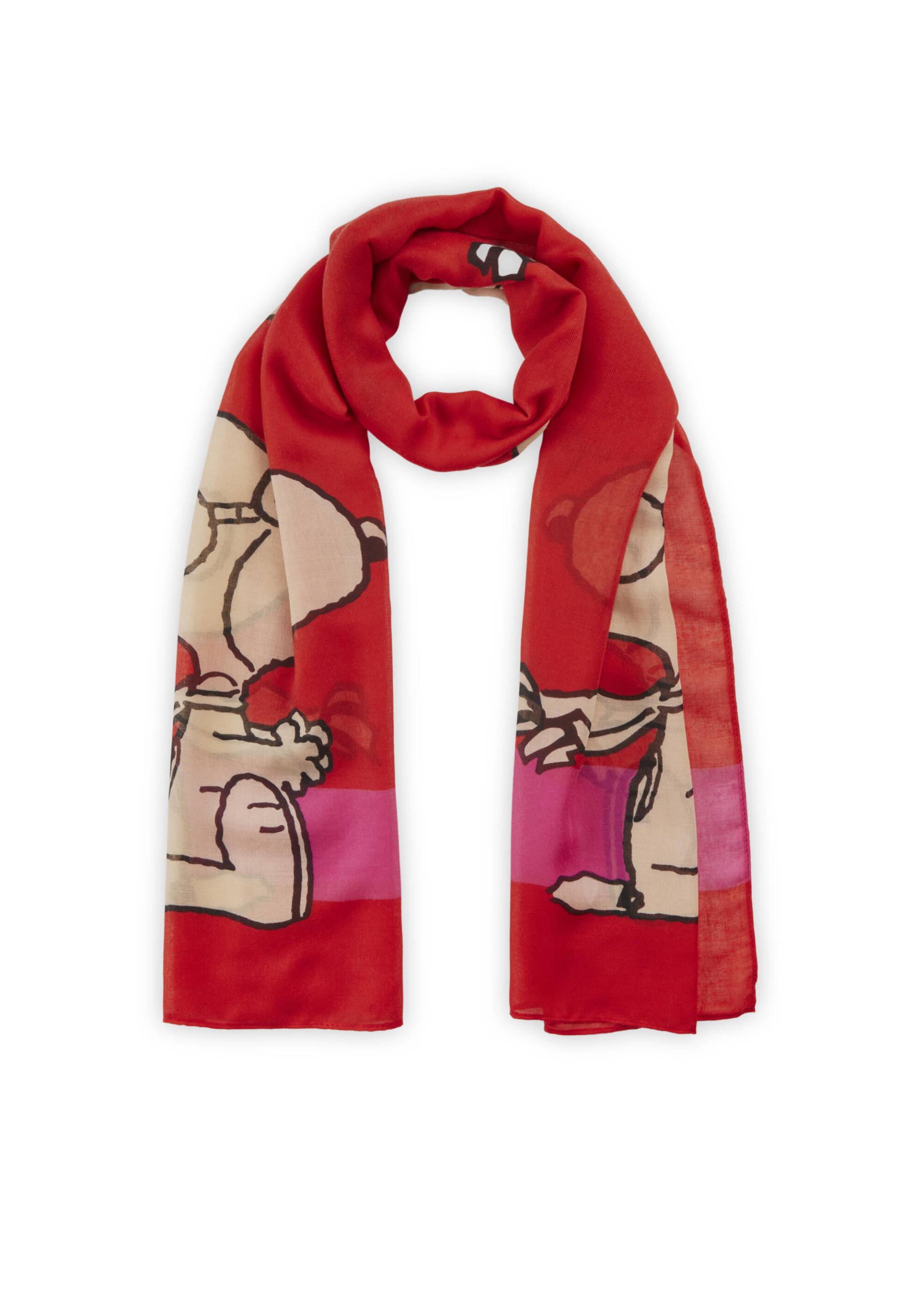 PEANUTS? Schal aus recyceltem Polyester mit fahrendem Snoopy rot - Gr. - one size von Codello Lifestyle Accessories GmbH