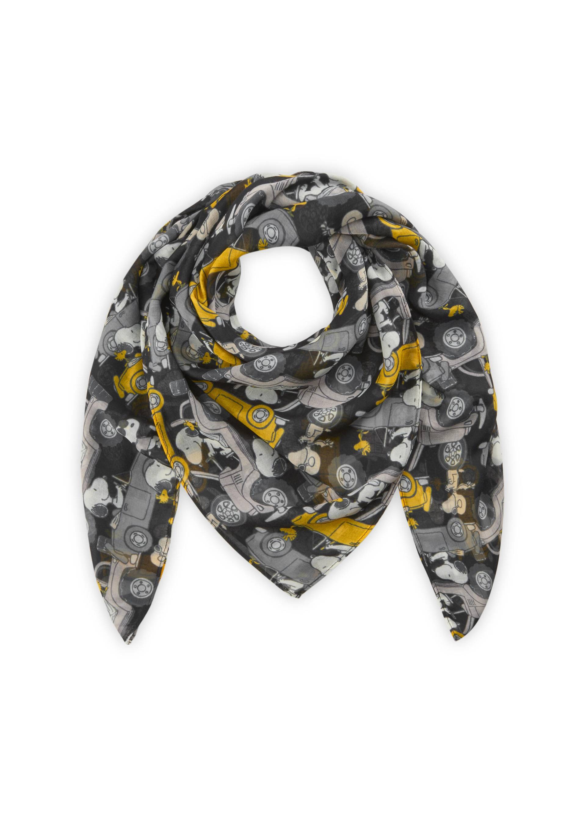 Peanuts? Tuch aus recyceltem Polyester mit fahrendem Snoopy-Allover-Motiv schwarz - Gr. - one size von Codello Lifestyle Accessories GmbH