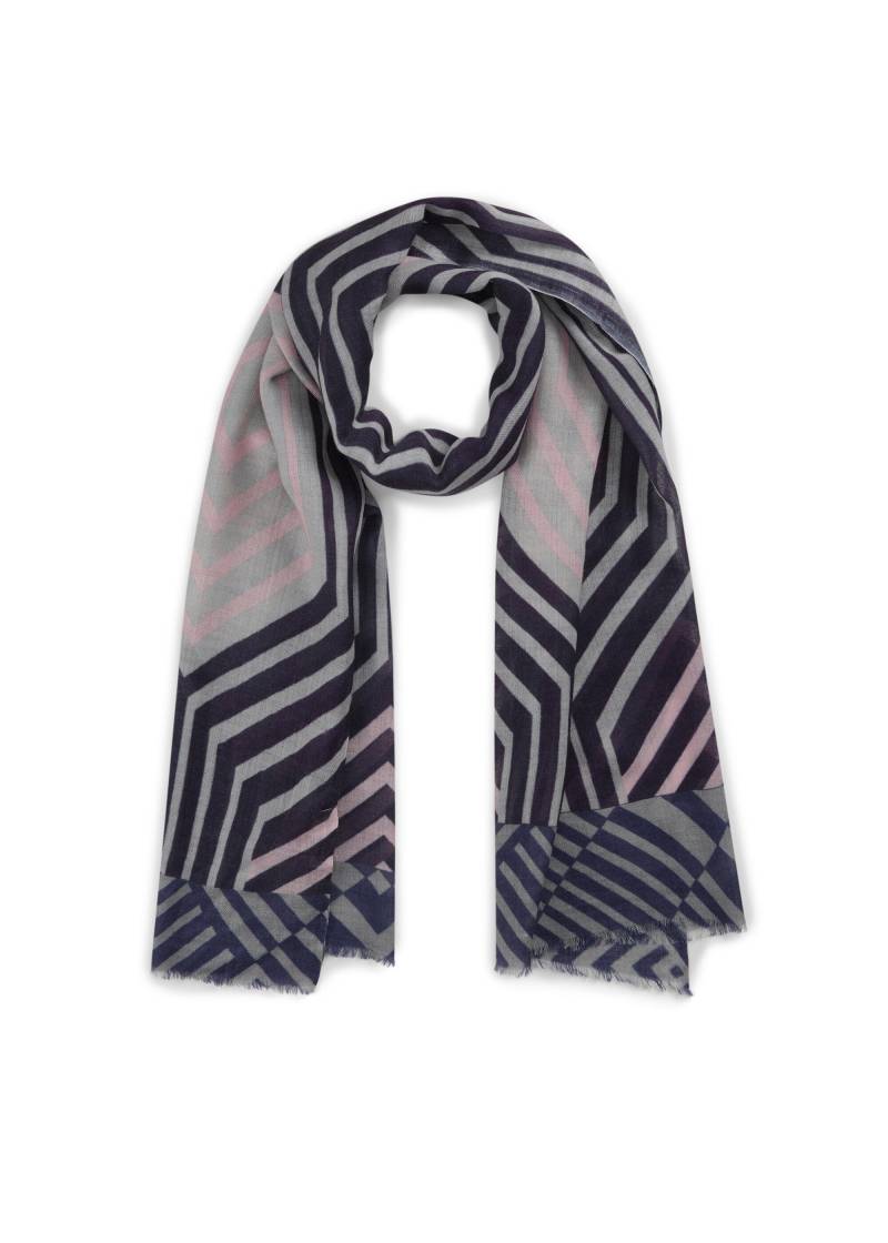 Premium Schal aus weicher Modal-Woll-Mischung mit graphischen Muster blau - Gr. - one size von Codello Lifestyle Accessories GmbH
