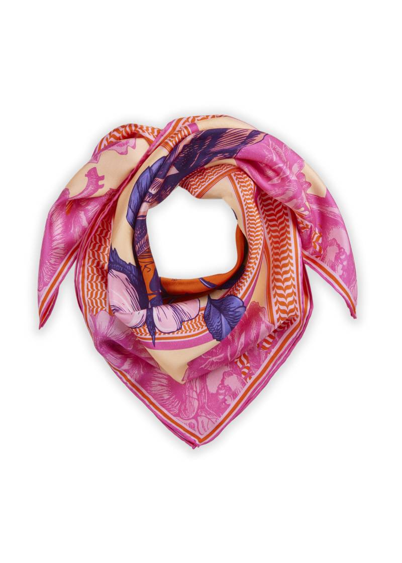 Premium Tuch aus reiner Seide mit Blumen-Muster pink von Codello Lifestyle Accessories GmbH
