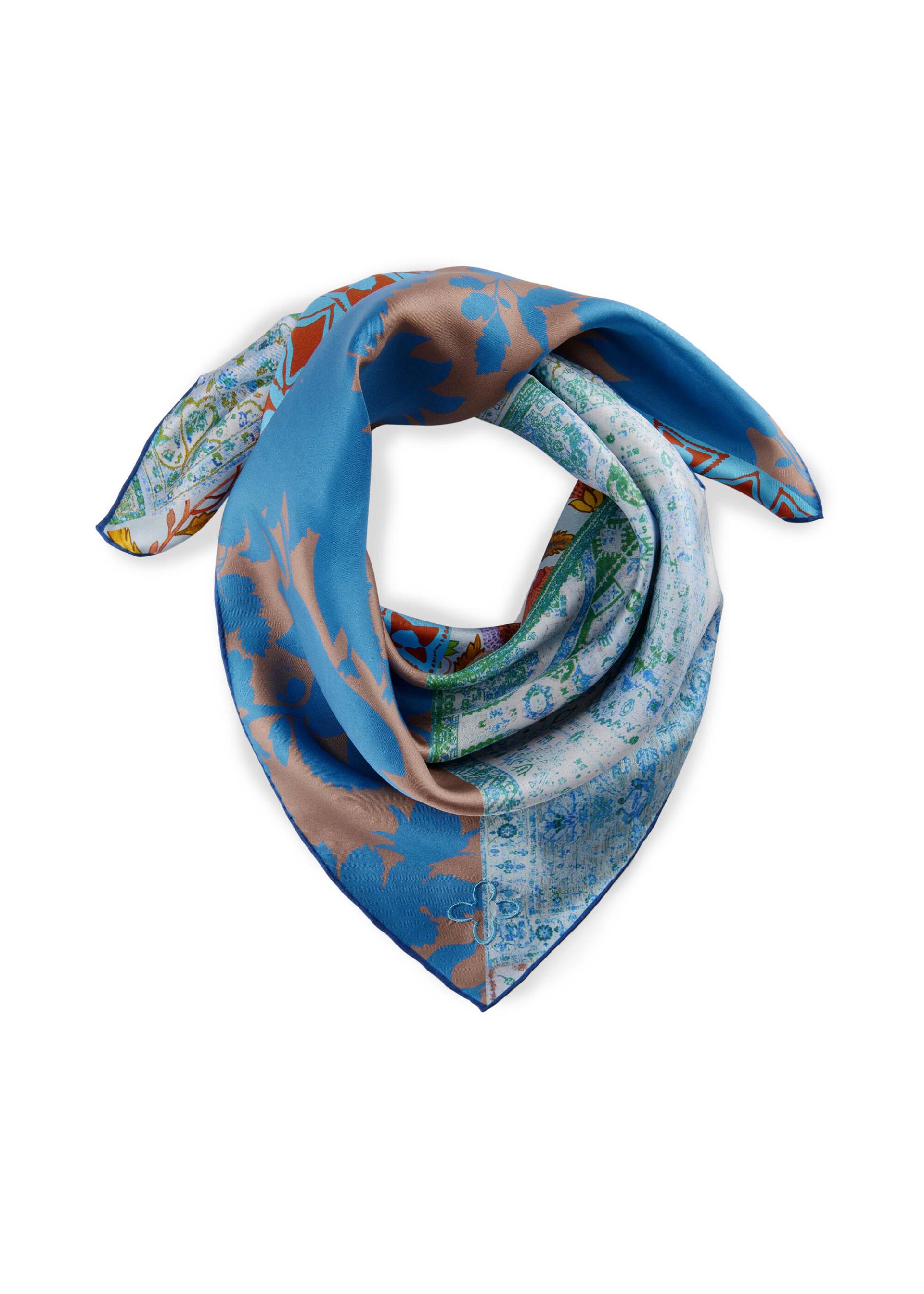 Premium Tuch aus reiner Seide mit Multi-Mix-Muster blau - Gr. - one size von Codello Lifestyle Accessories GmbH