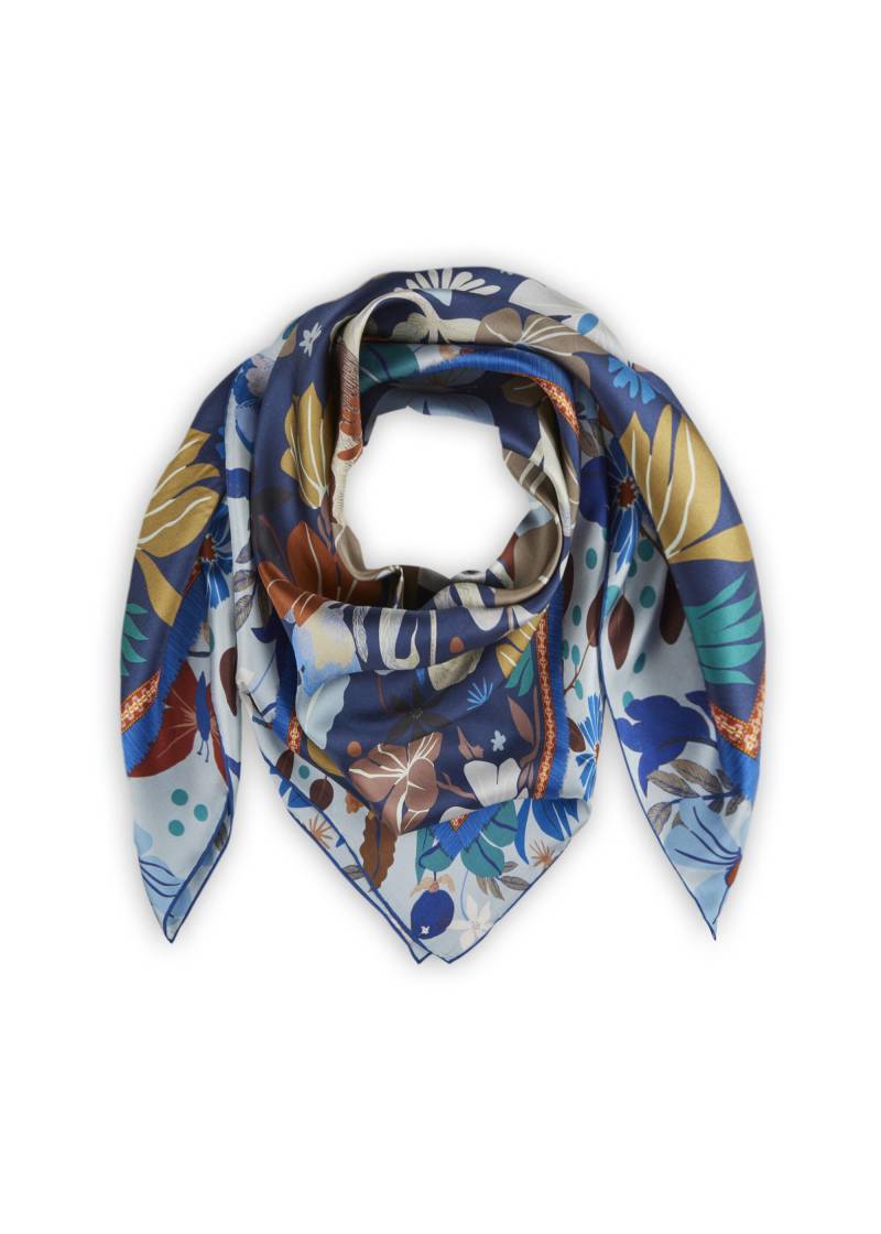 Premium Tuch aus reiner Seide mit floralem Druck blau - Gr. - one size von Codello Lifestyle Accessories GmbH
