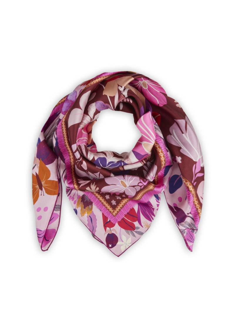 Premium Tuch aus reiner Seide mit floralem Druck rot - Gr. - one size von Codello Lifestyle Accessories GmbH