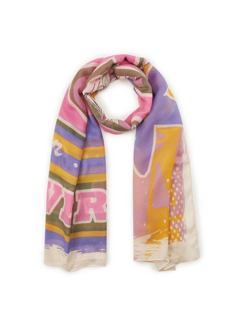 Schal aus recyceltem Polyester mit Buchstabe F-Motiv gelb - Gr. - one size von Codello Lifestyle Accessories GmbH