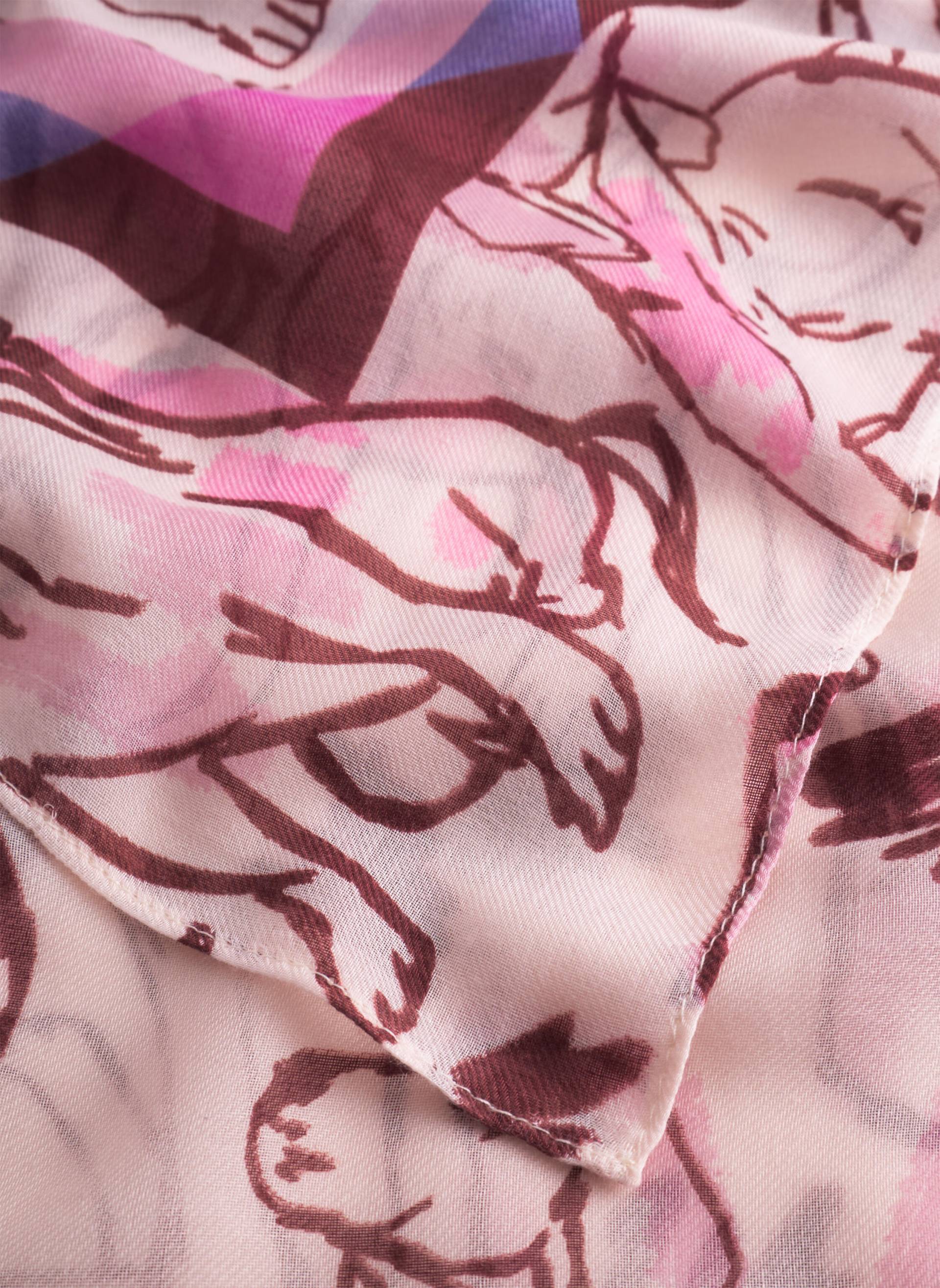 Schal aus recyelter Polyesterware mit gezeichnetem Katzenprint pink - Gr. - one size von Codello Lifestyle Accessories GmbH