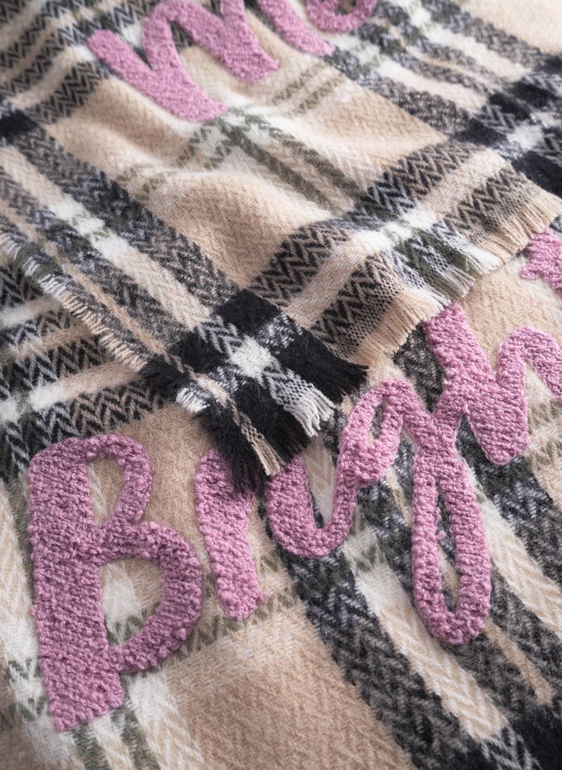 Schal aus softem Acryl mit Karogrund und BRIGHT-Stickerei beige - Gr. - one size von Codello Lifestyle Accessories GmbH