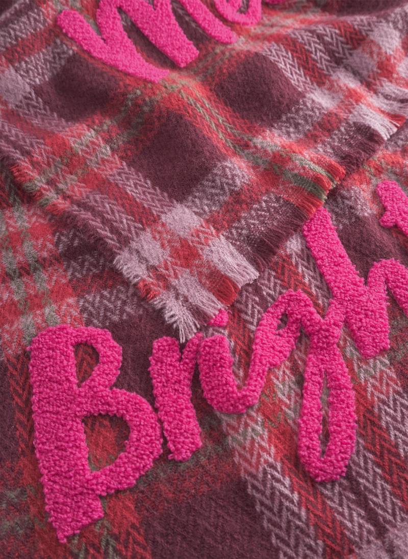 Schal aus softem Acryl mit Karogrund und BRIGHT-Stickerei rot - Gr. - one size von Codello Lifestyle Accessories GmbH