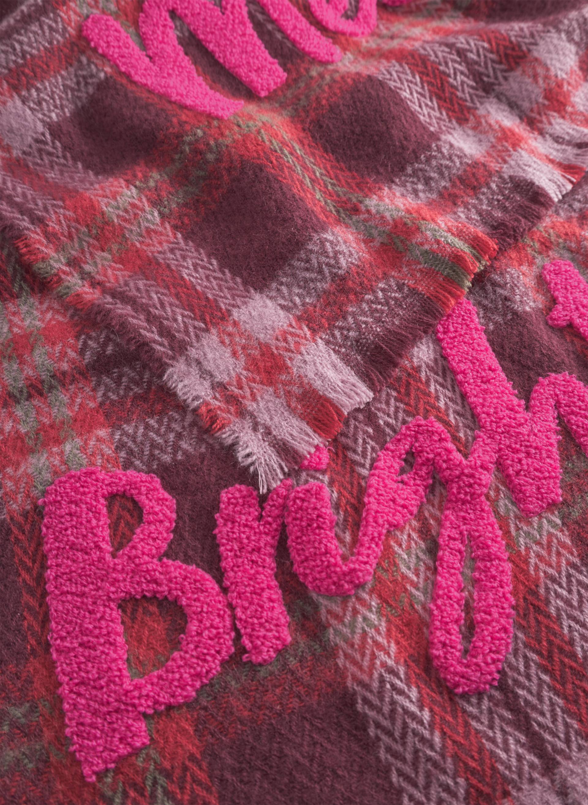 Schal aus softem Acryl mit Karogrund und BRIGHT-Stickerei rot - Gr. - one size von Codello Lifestyle Accessories GmbH