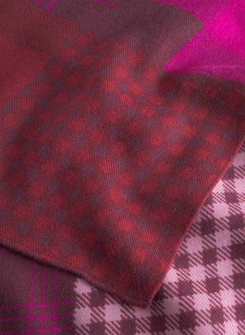 Schal aus softer Polyesterware mit graphischem Karomuster rot - Gr. - one size von Codello Lifestyle Accessories GmbH