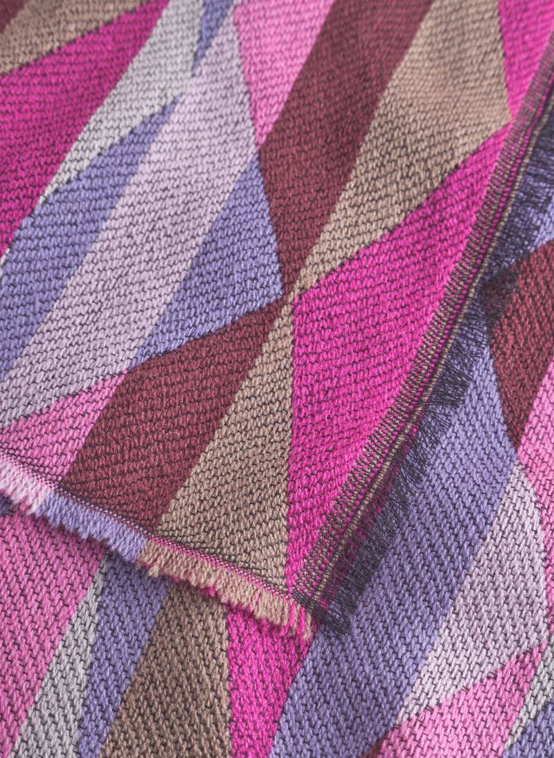 Schal aus weicher Wollmischung mit graphischem Dreiecksmuster pink - Gr. - one size von Codello Lifestyle Accessories GmbH