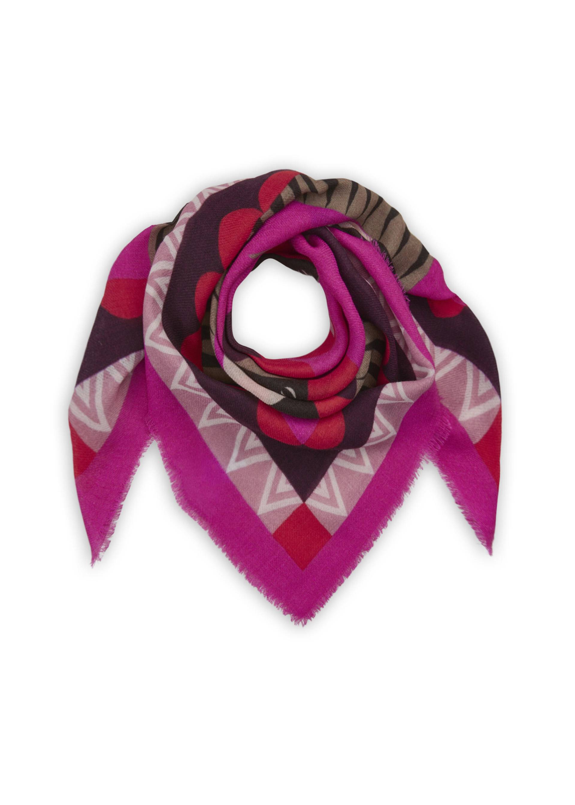 Tuch aus Wollmischung mit graphischem Mustern pink - Gr. - one size von Codello Lifestyle Accessories GmbH