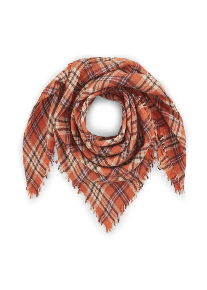 Tuch aus hochwertiger Wolle mit Karomuster orange - Gr. - one size von Codello Lifestyle Accessories GmbH