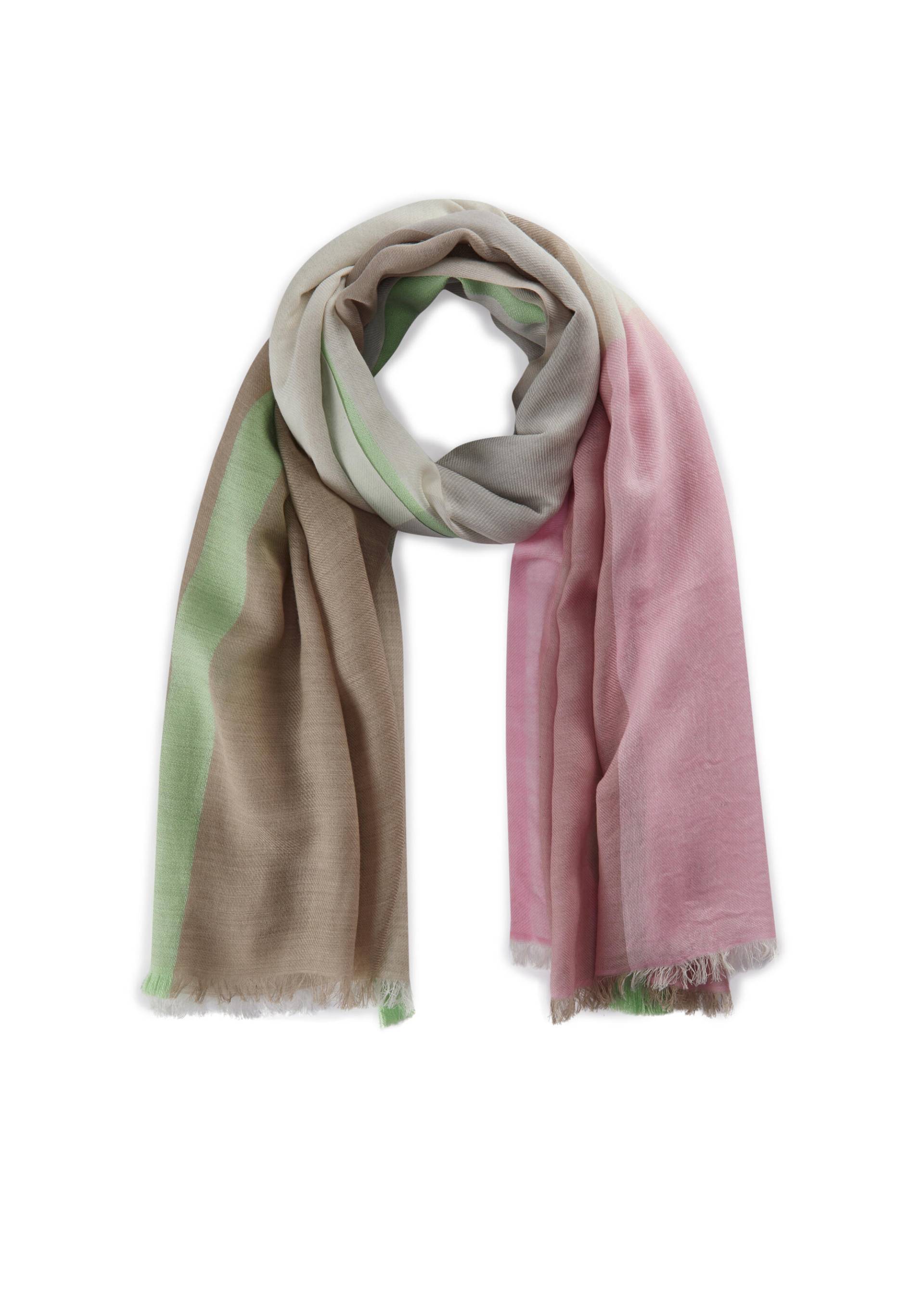 Wärmender Jacquard Schal aus Woll-Mischung mit Karo-Muster beige - Gr. - one size von Codello Lifestyle Accessories GmbH