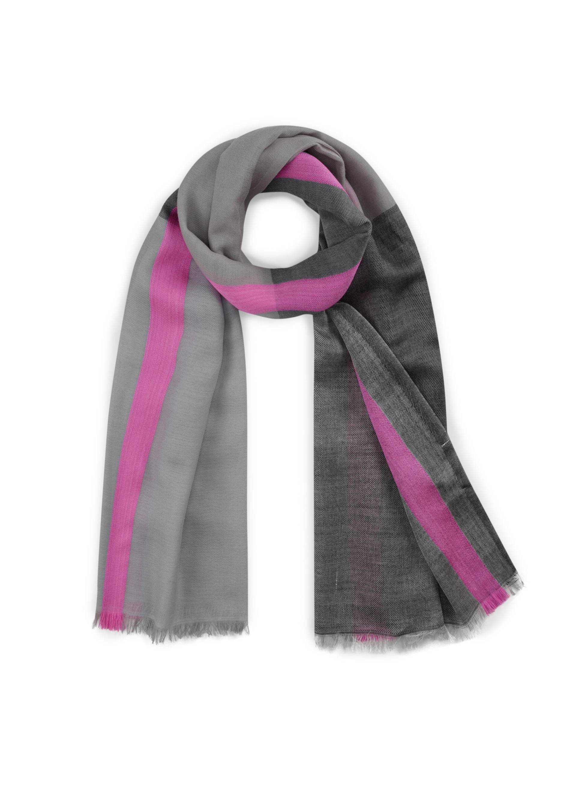 Wärmender Jacquard Schal aus Woll-Mischung mit Karo-Muster blau - Gr. - one size von Codello Lifestyle Accessories GmbH