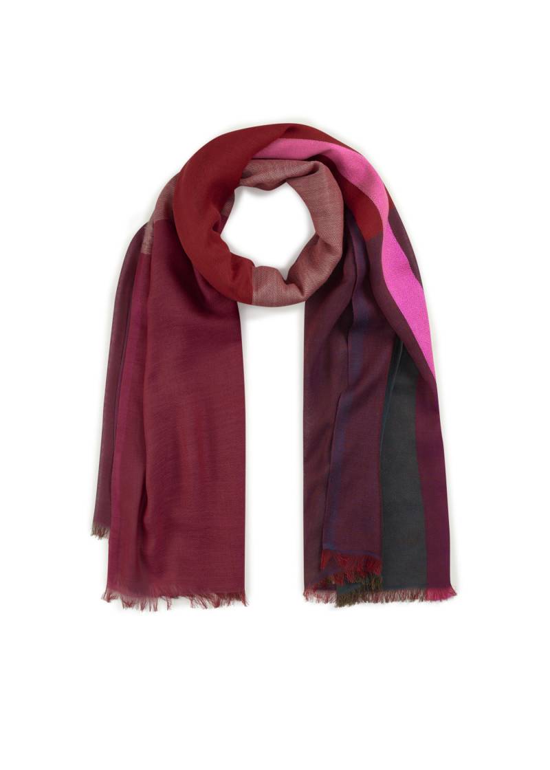 Wärmender Jacquard Schal aus Woll-Mischung mit Karo-Muster pink - Gr. - one size von Codello Lifestyle Accessories GmbH