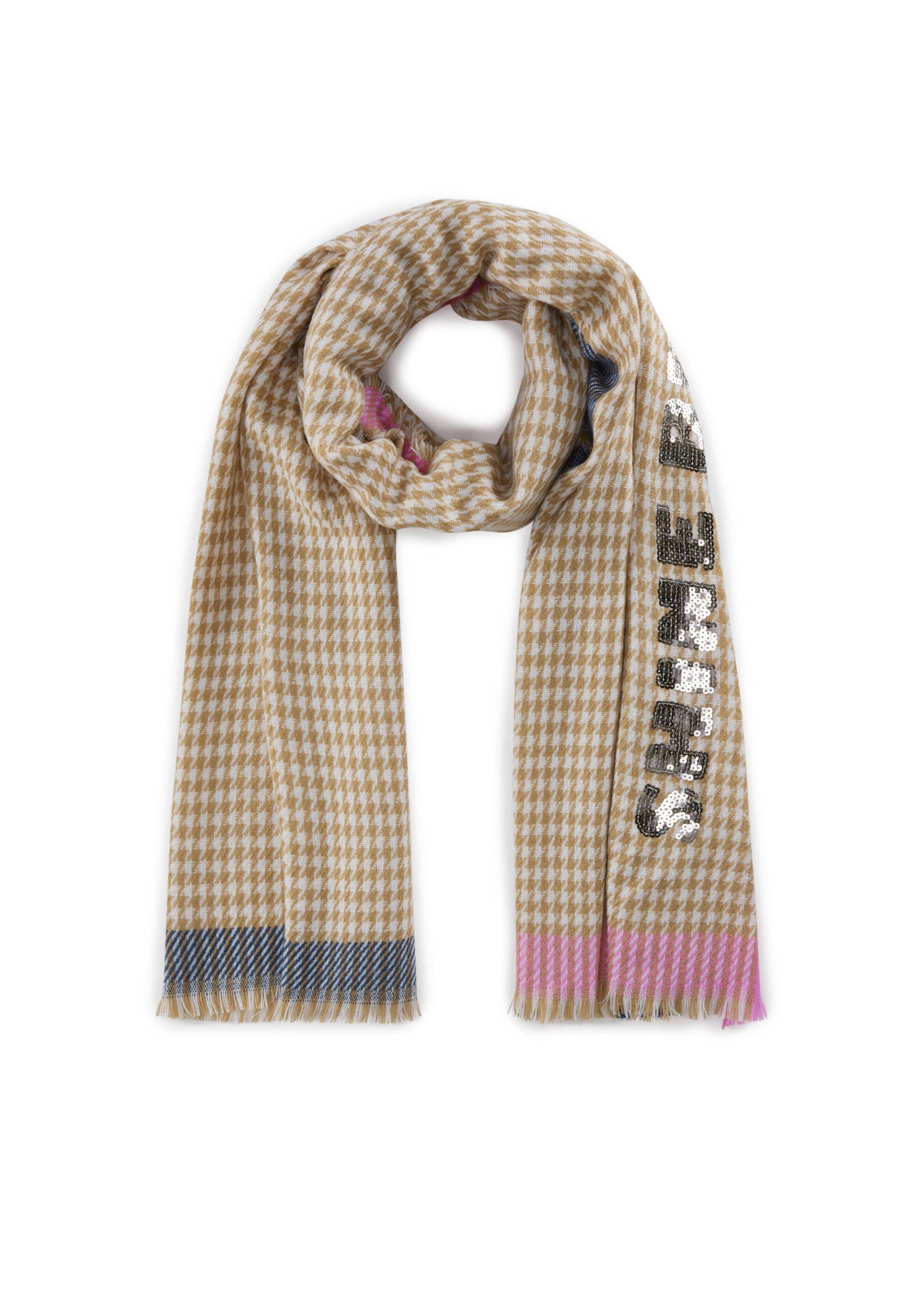 Warmer Schal mit gewebtem Karomuster und Schriftzug grau - Gr. - one size von Codello Lifestyle Accessories GmbH