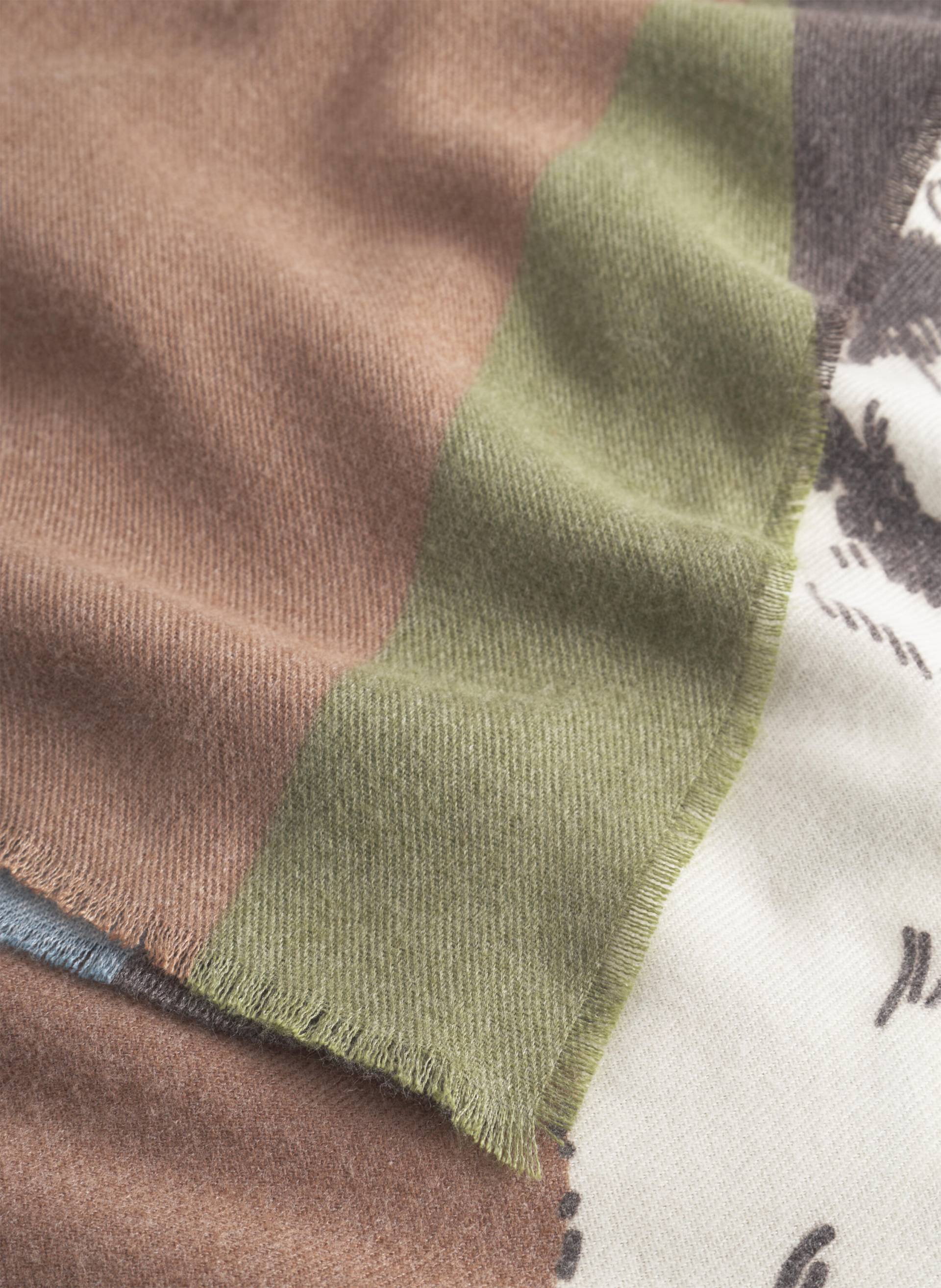 kaschmirweicher Schal mit gezeichnetem Hundeprint blau - Gr. - one size von Codello Lifestyle Accessories GmbH