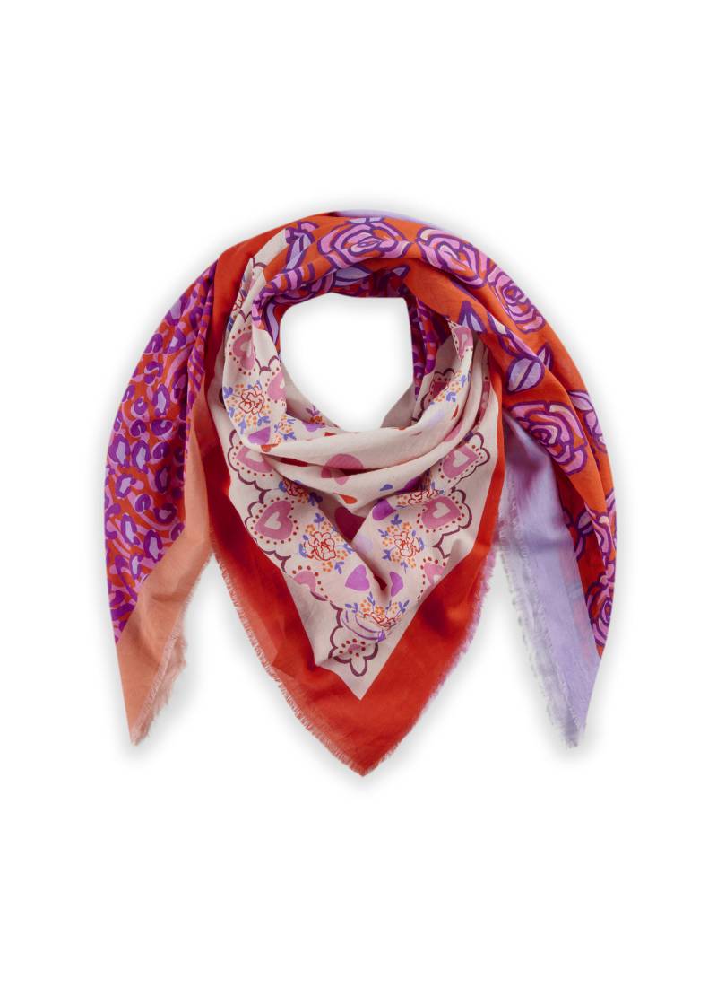 luftiges Tuch aus Organic Cotton mit Multi-Mix-Muster rot - Gr. - one size von Codello Lifestyle Accessories GmbH