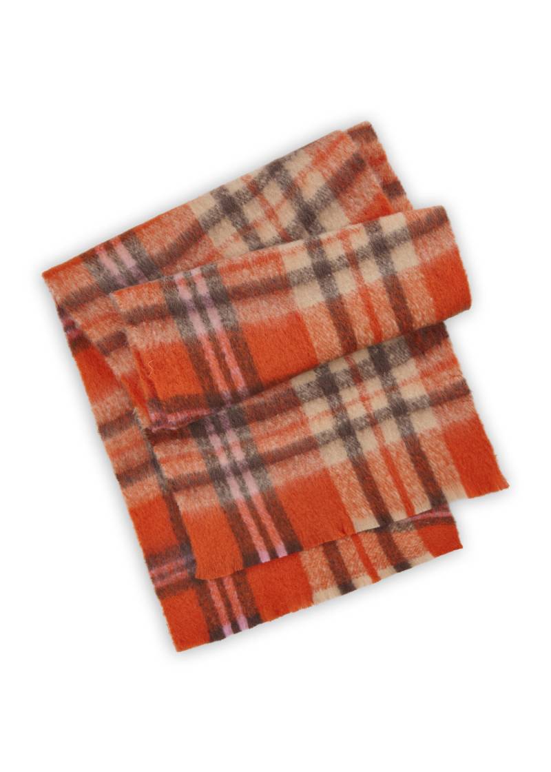 warmer XL-Jacquard-Schal aus recyceltem Polyester mit Karomuster orange - Gr. - one size von Codello Lifestyle Accessories GmbH