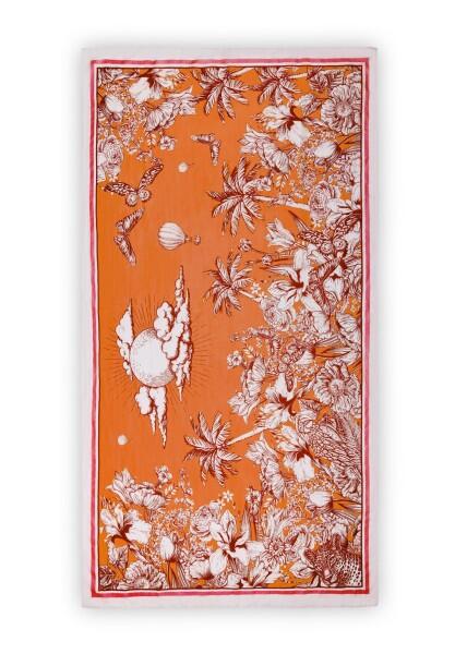 Codello - Codello Baumwoll-Seidenschal Jungle, Orange von Codello