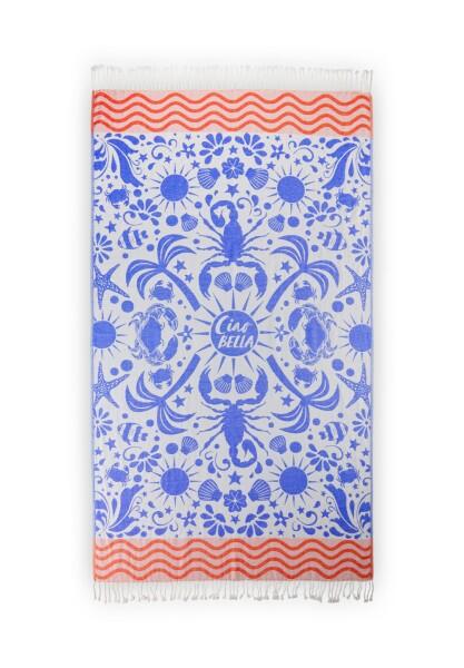 Codello - Codello Jacquard Towel Cotton Ciao Bella, Strandtuch, Blau von Codello