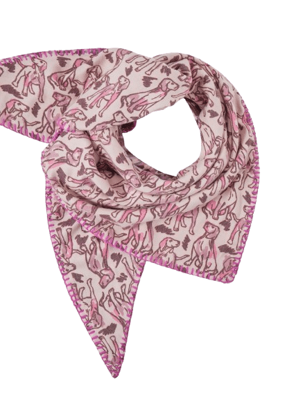 Codello - Codello Kaschmierweicher Dreiecksschal mit Hundeprint, Rosa von Codello
