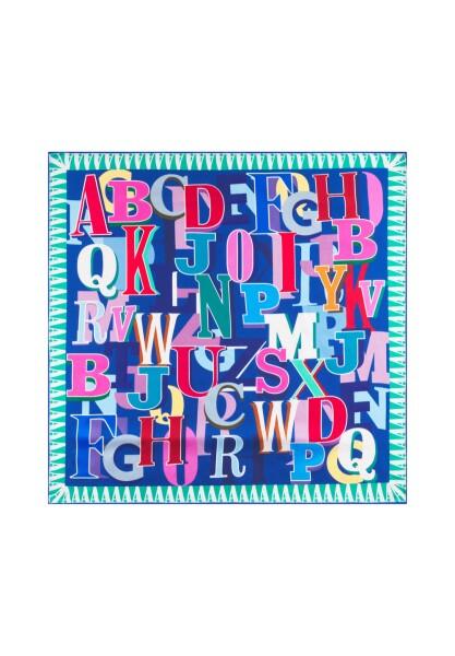 Codello - Codello Nicki-Tuch, Seidentuch Alphabet, Blau von Codello