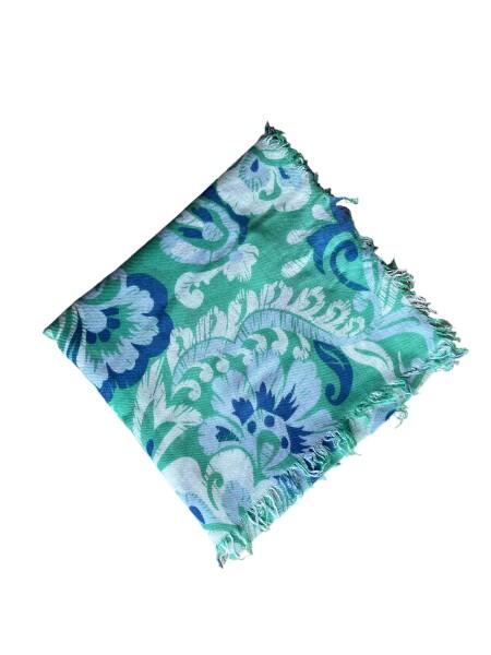 Codello - Codello Premium Paisley Feinstrick-Schal, Grün-Blau von Codello