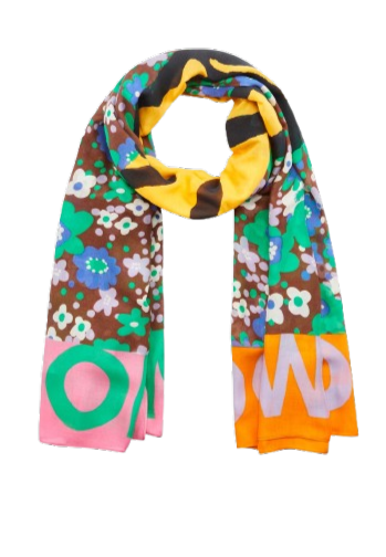 Codello - Codello X Peanuts Flower Schal, Braun-Gelb-Multicolor von Codello