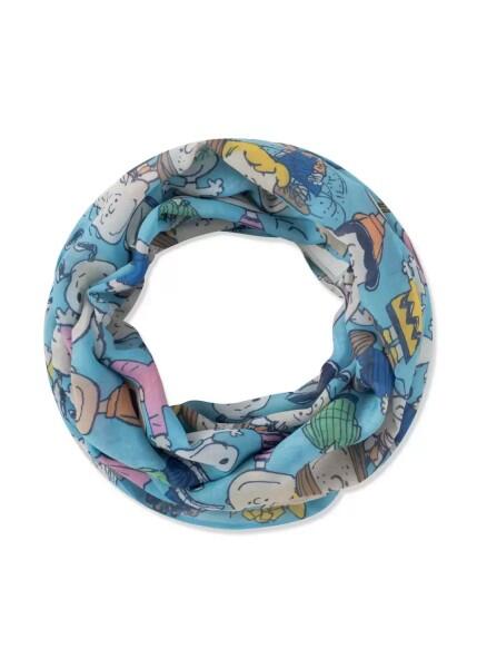 Codello - Codello X Peanuts Loopschal mit Peanuts-Motiven, Blau von Codello