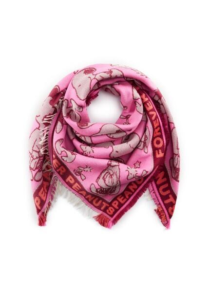 Codello - Codello X Peanuts Peanuts Forever Jacquard Tuch, Pink-Beere von Codello