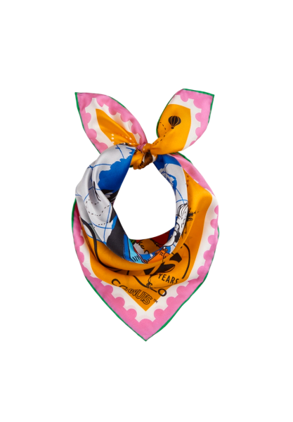 Codello - Codello X Peanuts Snoopy Nicki Tuch World of Happiness, Seide, Gelb-Mehrfarbig von Codello