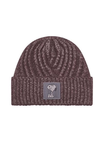 Codello - Codello X Peanuts Strickmütze mit Snoopy-Patch, Braun von Codello