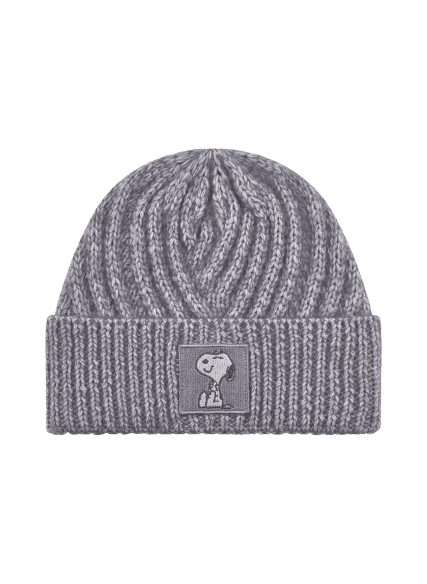 Codello - Codello X Peanuts Strickmütze mit Snoopy-Patch, Grau von Codello