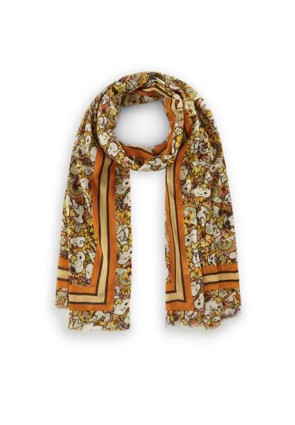 Codello - Codello X Snoopy Flower Power Schal, Orange-Multicolor von Codello