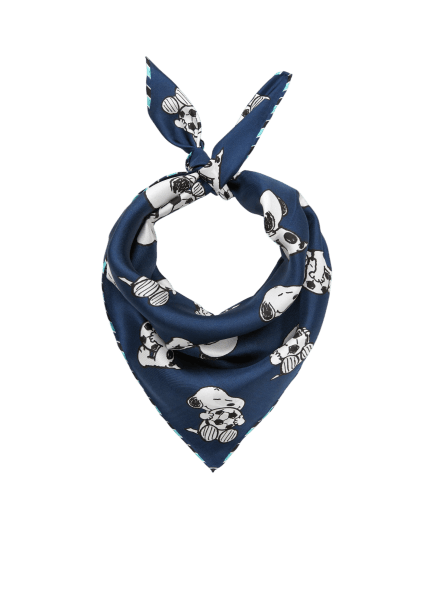 Codello - Codello x Peanuts Seidentuch mit Snoopy-Fußball-Design, Blau von Codello