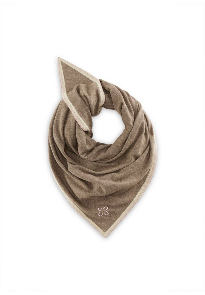 Codello Dreieckstuch Codello Damen Dreieckstuch mit handgemachter Kontrastbordüre, Handgemachte Kontrastbordüre mit Stickerei von Codello