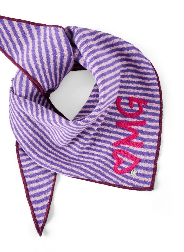 Codello Dreieckstuch Codello Dreieckstuch mit Streifengrund und OMG-Patches, Wärmender Wollmix mit softem Griff von Codello