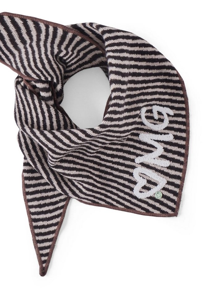 Codello Dreieckstuch Codello Dreieckstuch mit Streifengrund und OMG-Patches, Wärmender Wollmix mit softem Griff von Codello