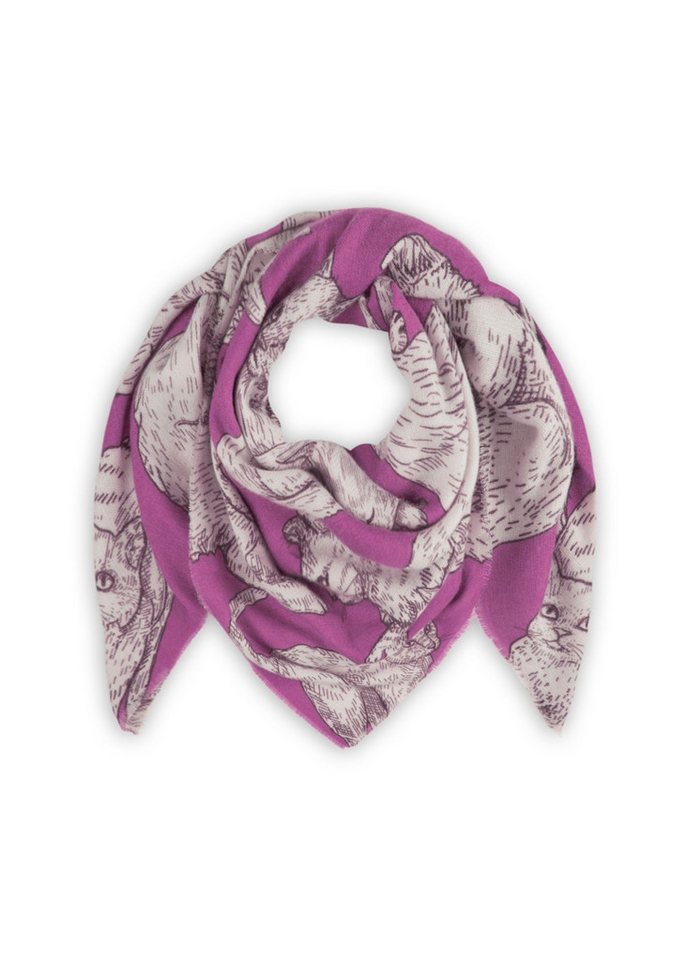 Codello Dreieckstuch Codello Tuch mit Katzenmotiven, Flauschig weicher Griff von Codello