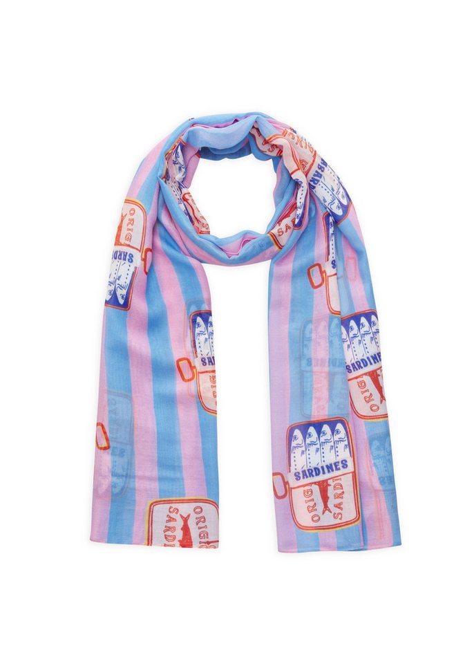 Codello Halstuch PRINTED SCARF MODAL/COTTON SADRINES STRIPES blau-70X180CM, blau von Codello