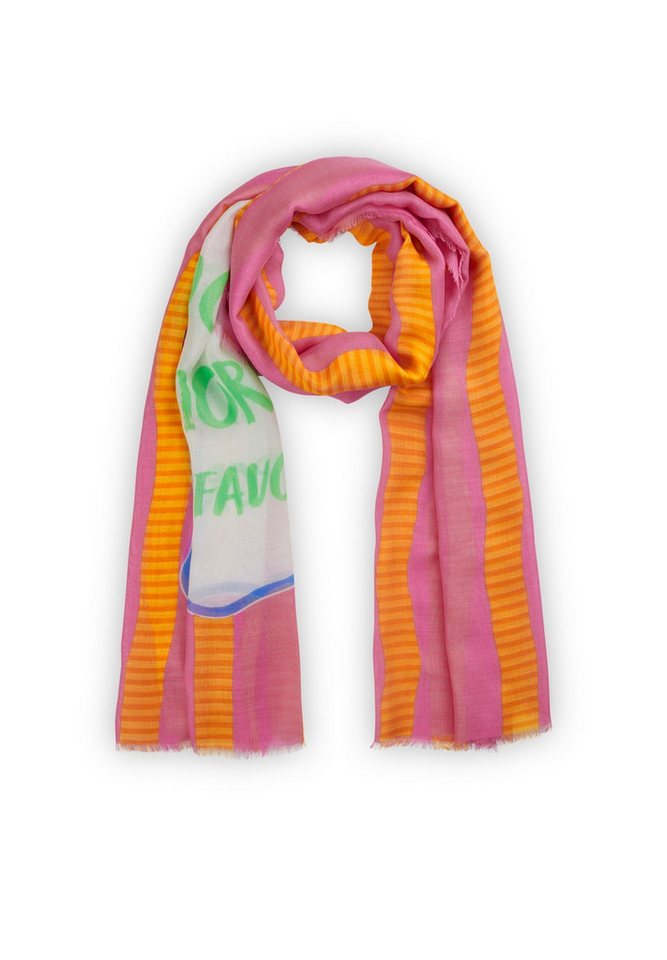 Codello Modeschal Codello Schal Mit Aufdruck "MORE AMOR POR FAVOR" in pink, Stylisches Streifenmuster von Codello