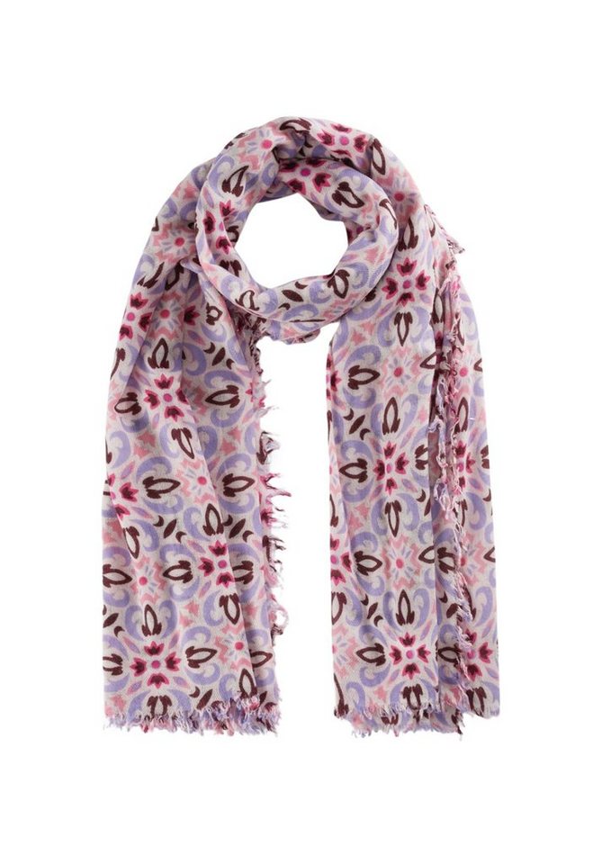 Codello Modeschal Codello Damen Premium Schal aus Wolle und Kaschmir in pink, Ornament Print von Codello