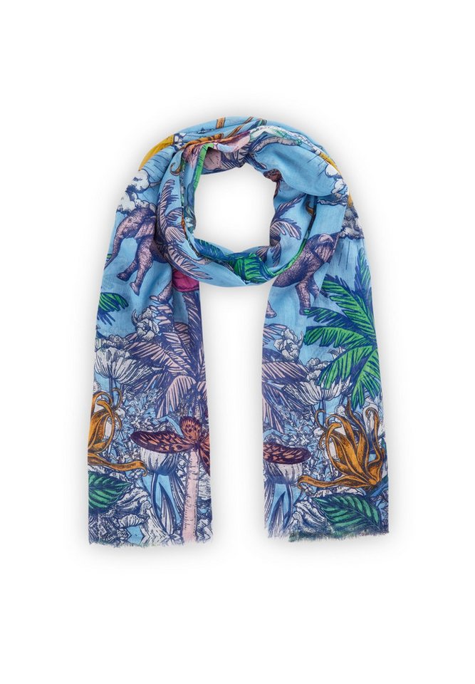 Codello Modeschal Codello Schal mit Dschungel-Muster in blau oder pink, Fein und leicht transparent von Codello