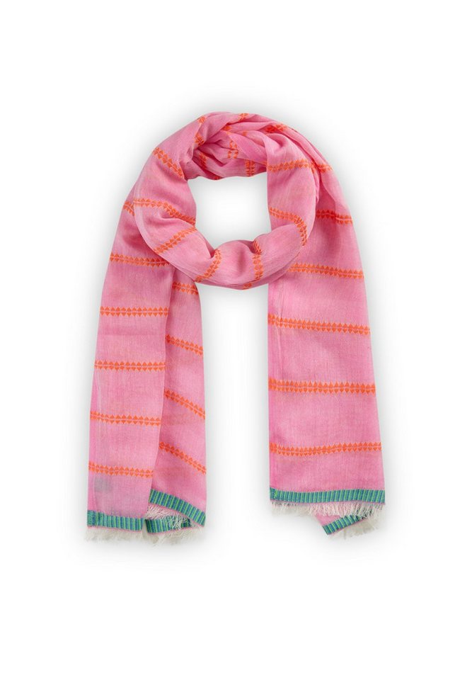 Codello Modeschal Codello Schal mit gewebten Streifen in blau oder rosa, Fransenkanten von Codello