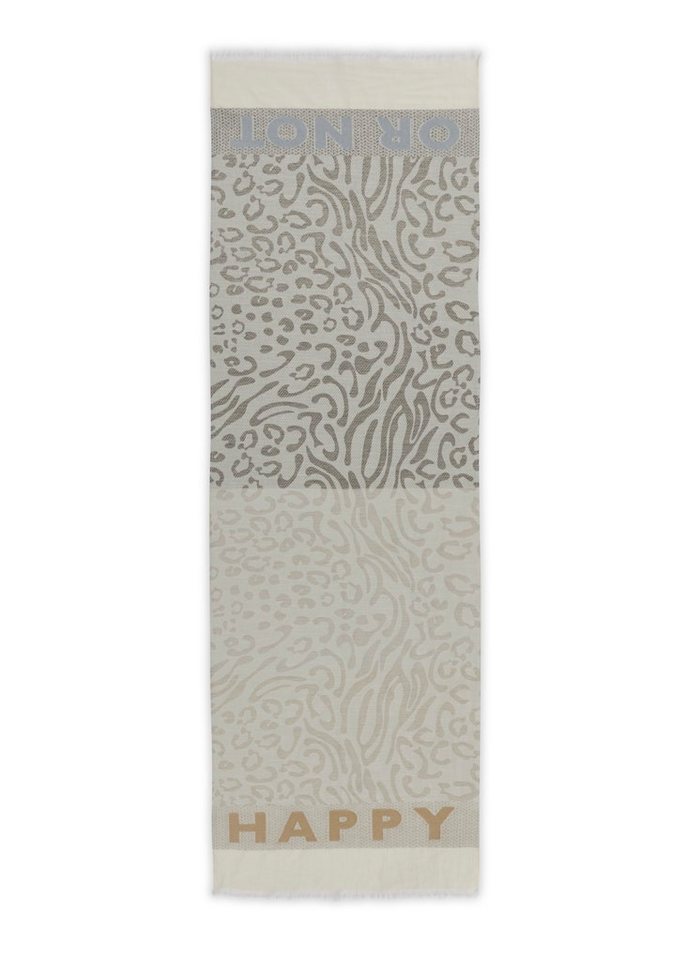 Codello Modeschal WOVEN SCARF COTTON MIX LEO QUOTE grau-50X180CM grau von Codello