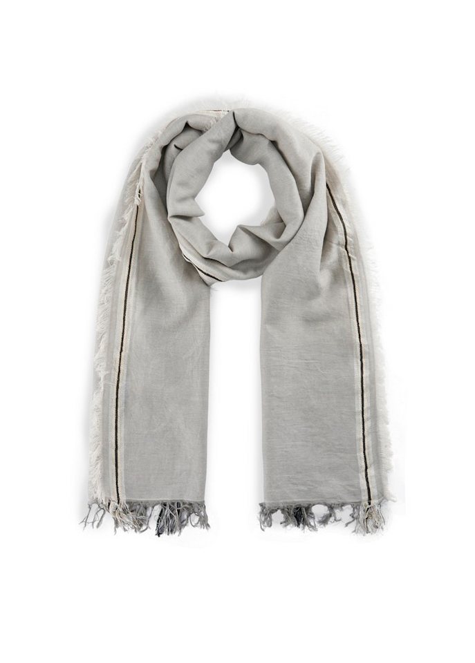 Codello Modeschal WOVEN SCARF COTTON MIX STRIPES METALLIC YARN grau-70X180CM grau von Codello