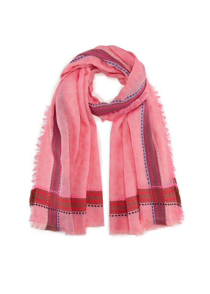 Codello Schal Codello Damen Schal mit Herzmuster beidseitig tragbar, Fransenabschlüsse von Codello